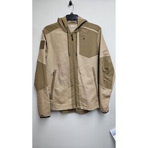 5.11 Tactical Jacket Mens Large Tan Hooded Full Zip Softshell Lined Utility